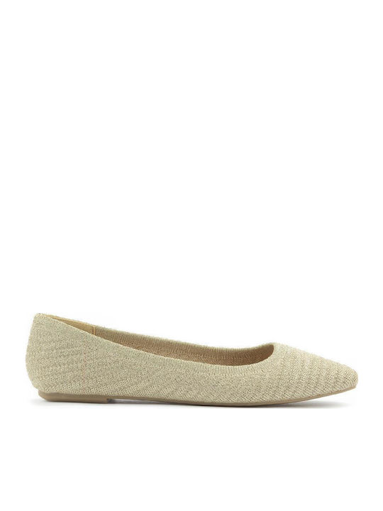 Fshoes Pointy Ballerinas Fshoes Gold