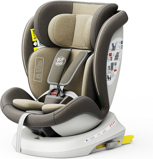 Buf Boof TWT Plus Deluxe Scaun Auto pentru Copii High-back Booster i-Size cu Isofix Light Brown 0-36 kg