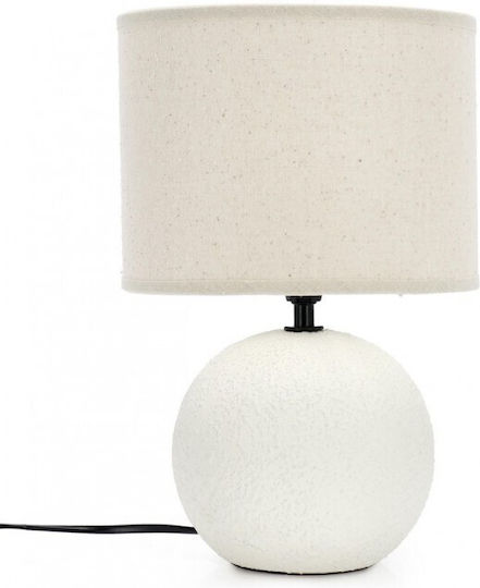 Bizzotto Keramik Tischlampe mit Beige Schirm und Weiß Basis Bizzotto Keramik Tischlampe mit Beige Schirm und Weiß Basis
