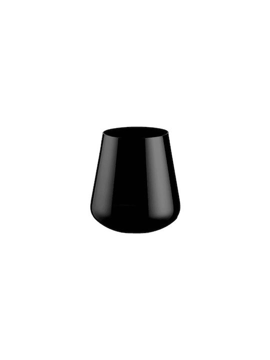 Capolavoro Set Gläser Wasser aus Kristall in Schwarz Farbe 400ml 6Stück