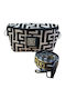 Urania I Leather Women's Bag Crossbody Black Beige Chenille Labyrinth