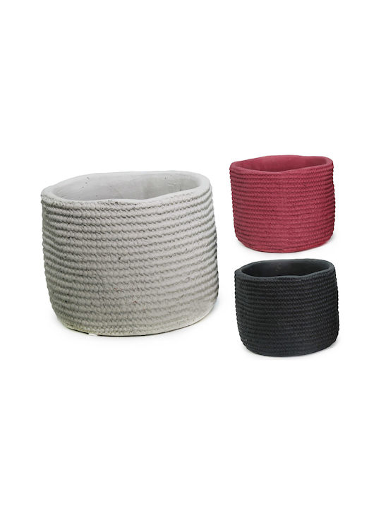Γλάστρα Κεραμική Σχέδιο Knit 10x10x8.3cm 3 Χρώματα 1 Τεμάχιο Viosarp 36661