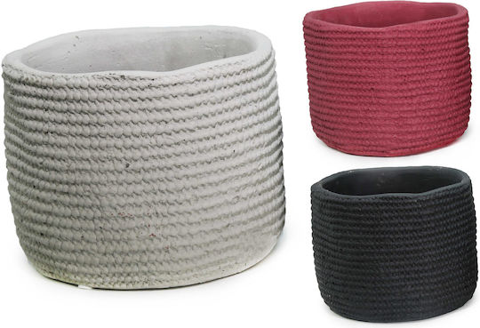 Γλάστρα Κεραμική Σχέδιο Knit 10x10x8.3cm 3 Χρώματα 1 Τεμάχιο Viosarp 36661