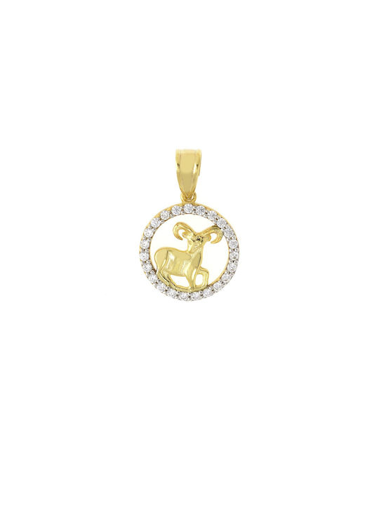 Ioannou24 Gold Zodiac Sign Kids Pendant 9K 901045