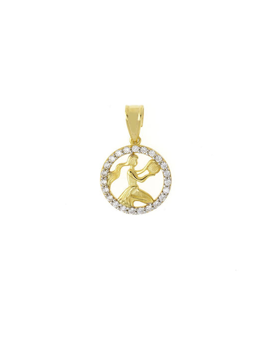 Ioannou24 Gold Zodiac Sign Kids Pendant 9K 901038