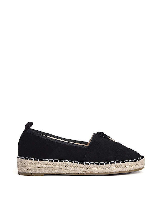 Keep Fred Women's Synthetic Leather Espadrilles Black