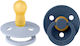 Bibs Colour Round Pacifiers Rubber Colour Round - Dusty Blue Steel Blue for 6+ months 2pcs