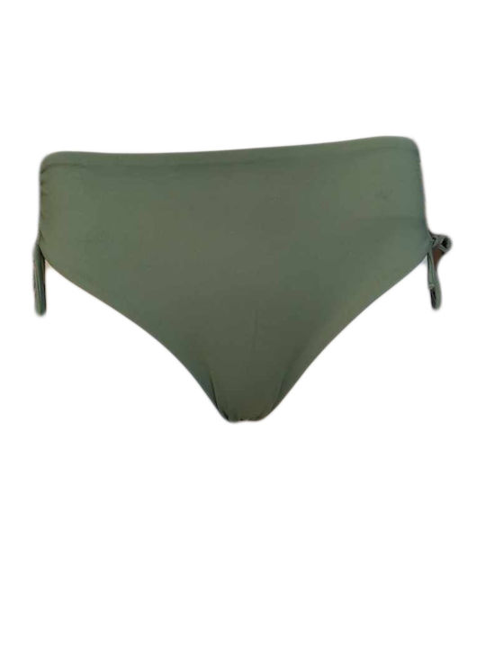 Bikini Inferioare Slip Talie Înaltă Kaki