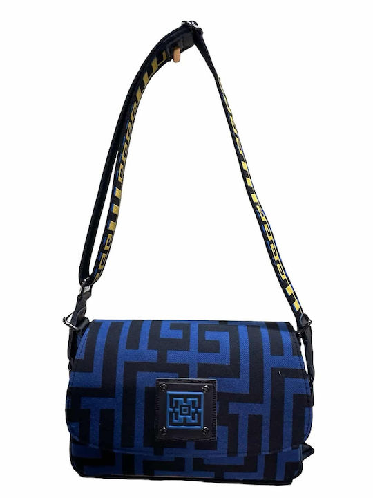 Midneto Phivos I Women's Bag Crossbody Blue Black Labyrinth