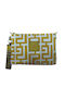 Ifigenia Δερμάτινη Γυναικεία Τσάντα Χειρός Beige Yellow Labyrinth