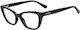 Moschino Plastic Eyeglass Frame Cat Eye Black M...