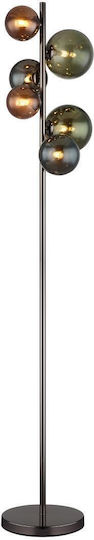 Globo Lighting Floor Lamp H155xW28.5cm. with Socket for Bulb G9 Gray