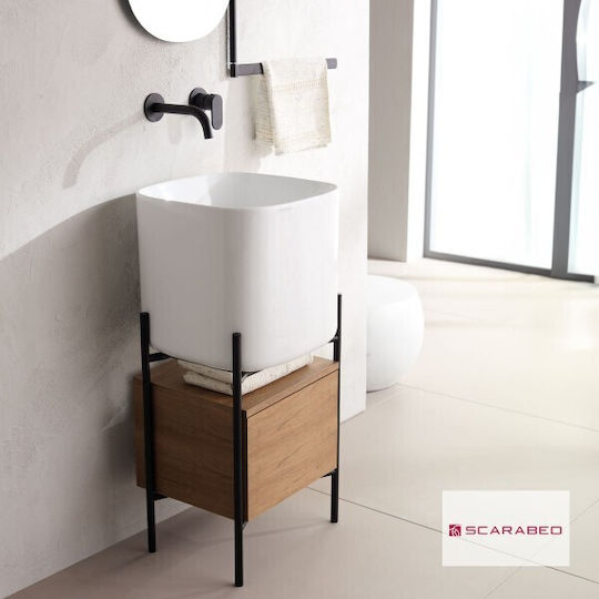 Scarabeo Blat cu Lavoar Rovere Black Matt