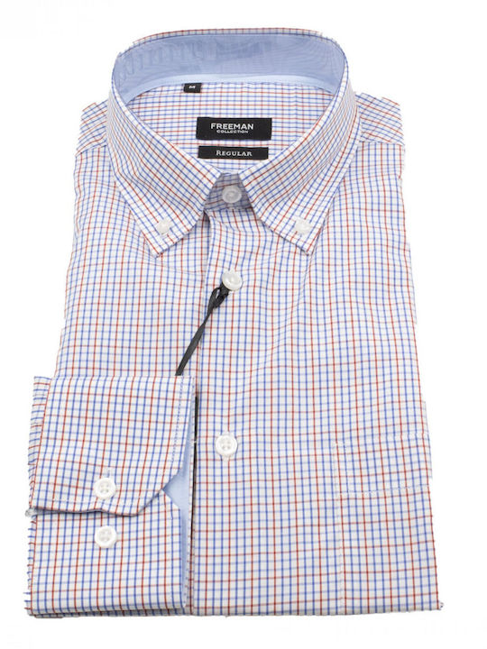 Cu mânecă lungă Cămașă Carou Blue