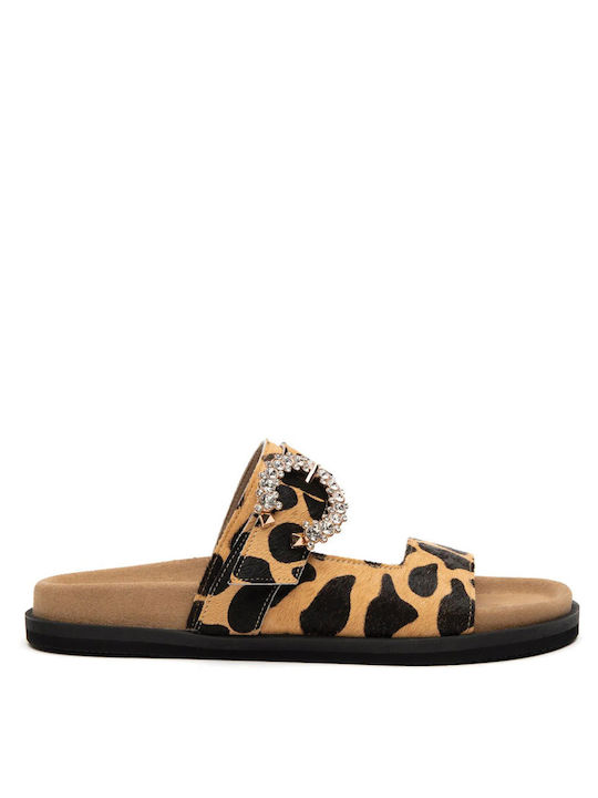 Komis & Komis Anatomic Leather Women's Sandals Brown Animal Print