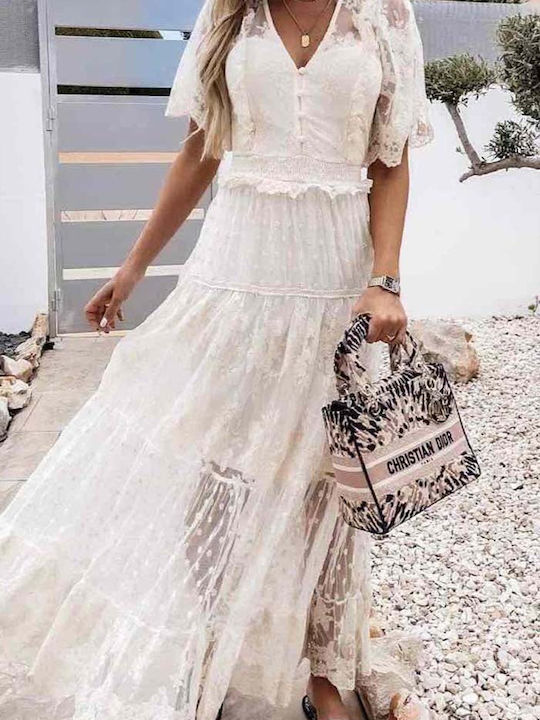 Boho Luxe Lacey Maxi Dress Lacey Lacey Maxi Dress Ivory
