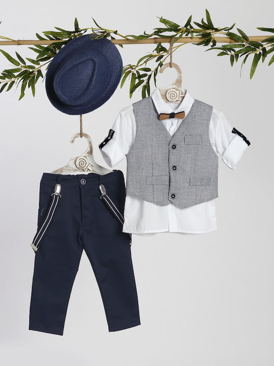 Baptismal Suit Boy Blue-Grey Kth-2442 Lollipop Bls-24-kth-2442