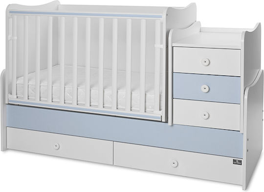 Lorelli Baby Crib Maxi Plus White and Baby Blue