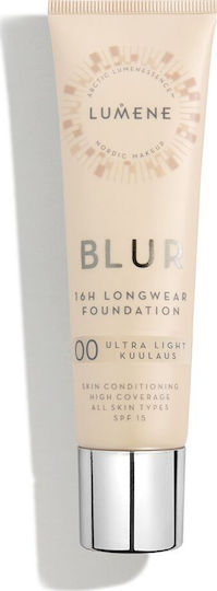Lumene Blur 16h Longwear Foundation Spf15 Smoothing Face Foundation 00 Ultra Light 30ml