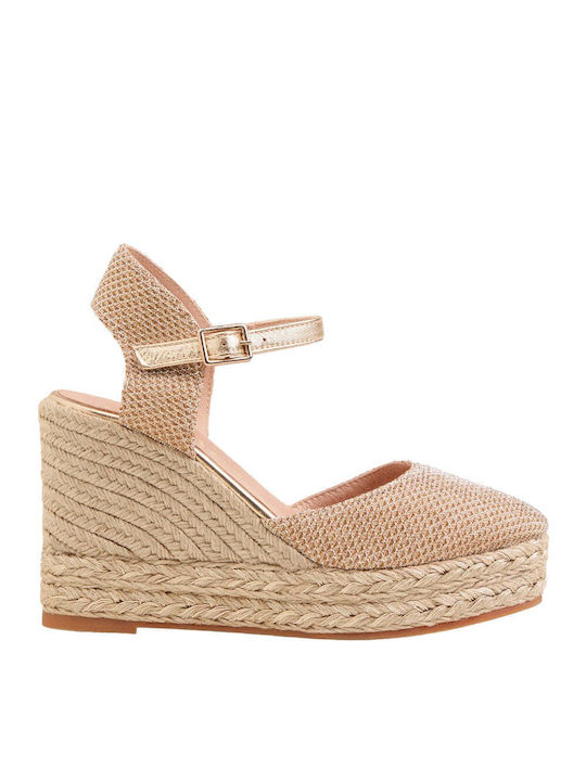 Gaimo Women's Leather Platform Espadrilles Gold