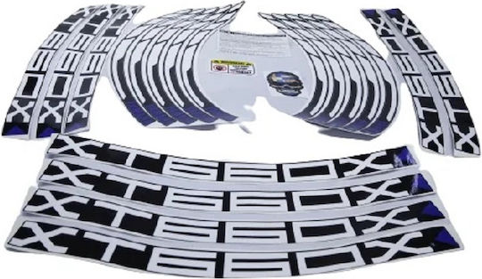 Set of self-adhesive wheels Yamaha Xt660x black-white-red