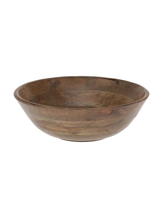 Bowl Wooden Salad Bowl Brown 30x10cm