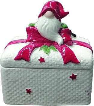 Borcan de Crăciun din ceramică pentru biscuiți 00001721 Include 2 bucăți