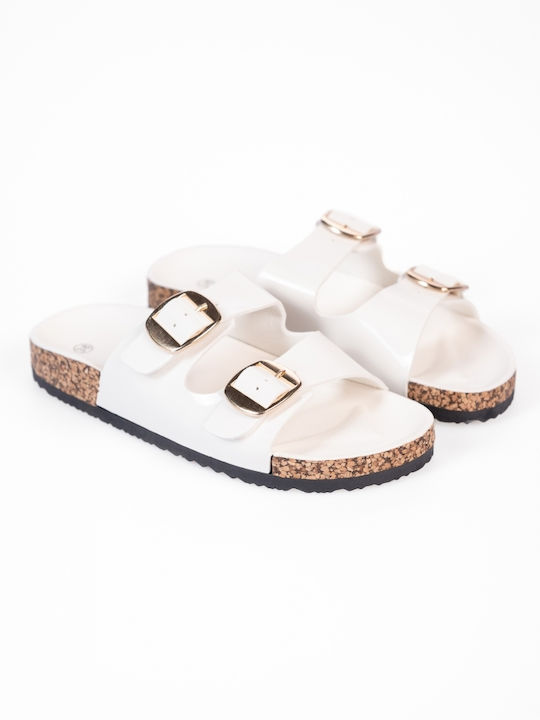 Flatform Sandals Two Phases Stake Design On Sole White