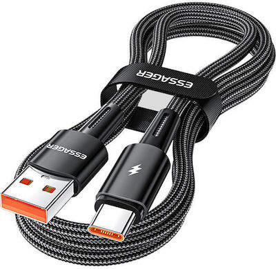 Essager USB 2.0 Cablu USB-C bărbătesc - USB-A de sex masculin / USB-C de sex masculin 120W Negru 2m
