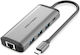 Vention Hub 10 Θυρών USB 3.2 με σύνδεση USB-C / USB-A / Ethernet Ασημί