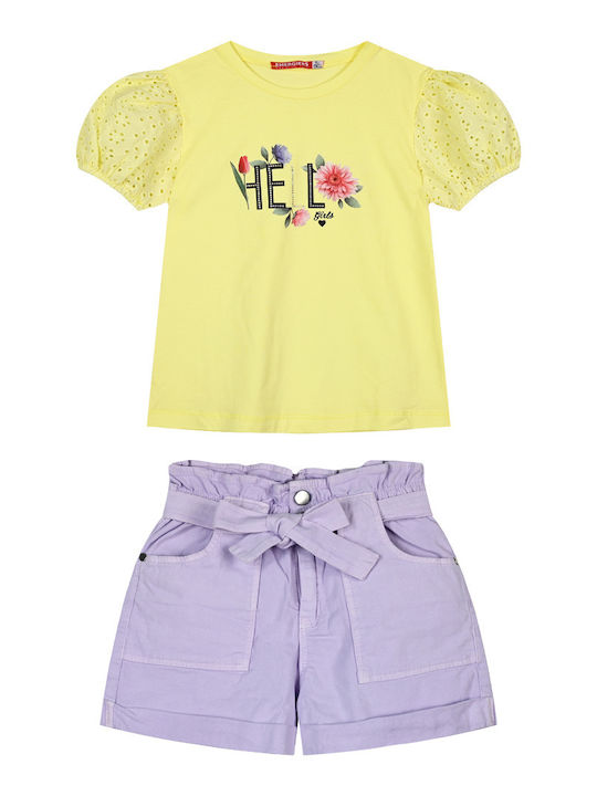 Kinder-Set mit Shorts Sommer 2Stück Lilac