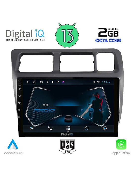 Digital IQ Автомобилна Аудио Система 2DIN (Блутут/USB/AUX/WiFi/GPS/Apple-Carplay/Android-Auto) с Тъчскрийн 9"