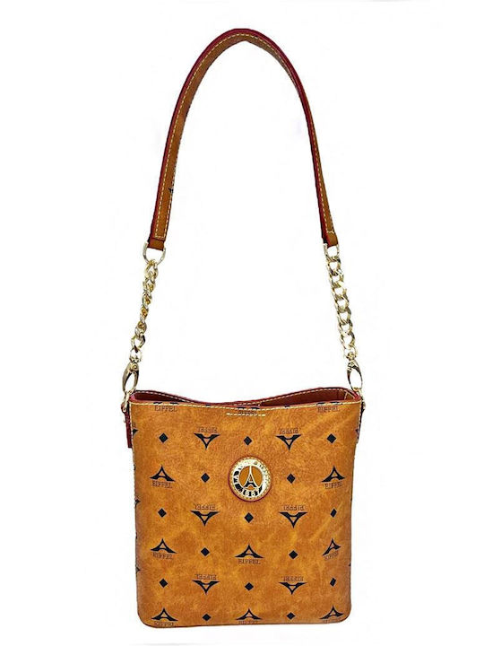 La tour Eiffel Din piele Geantă de damă Crossbody Maro