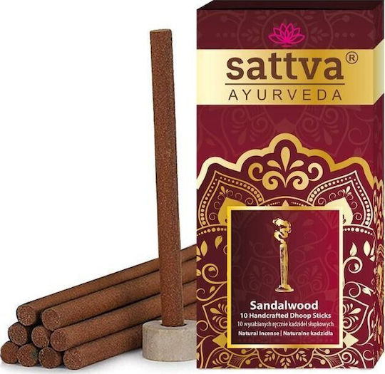 Sattva Incense Sticks Sandalwood Pillar Incense Sticks 10 Pcs