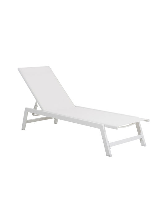 Deckchair Aluminum Rabia with Cushion White 191.5x60x89.5cm.
