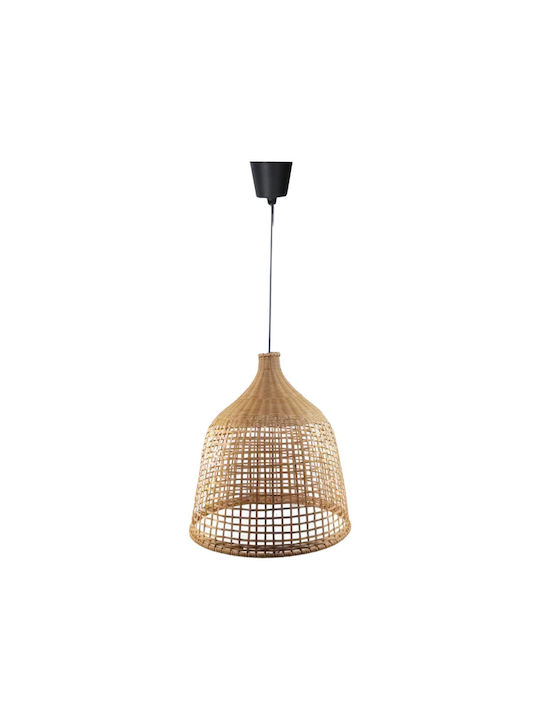 Inart Axien Κρεμαστό Φωτιστικό Καφέ με Ντουί E27 42x42x190εκ.