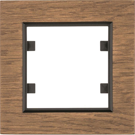 Hager Wood Antique Oak Πλαίσιο Διακόπτη Κάθετης Τοποθέτησης σε Μπρούτζινο Χρώμα WL9016