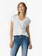 Tiffosi Women's Oversized T-shirt with V Neckline White