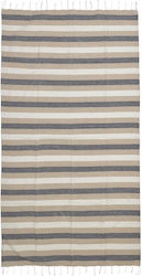 Inart Streifen Strandtuch Baumwolle Beige 180x9...