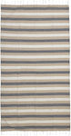 Ble Towel Pestemal Beige Grey White Colour Stripes 90x180 100% Cotton