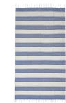 Ble Towel Pestemal Blue White Colour Stripes 90x180 100% Cotton