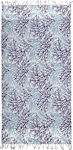 Ble Πετσετα Διπλης Οψης Μπλε Λευκο Κοραλια 180x100 100% Cotton