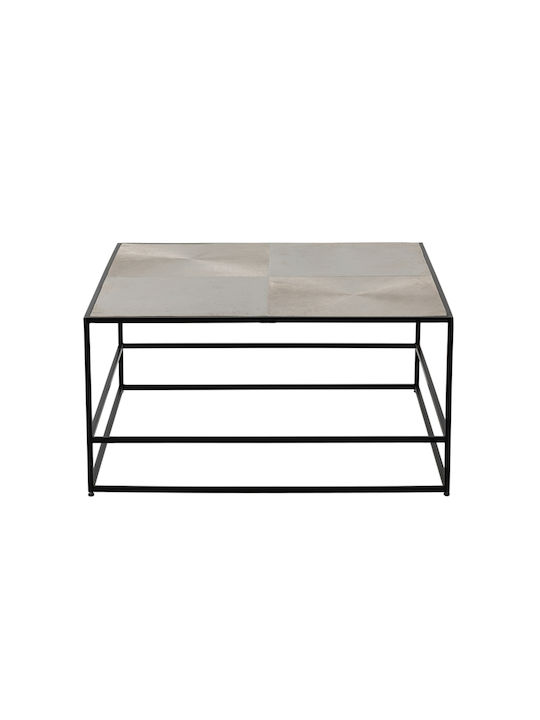 Square Coffee Table Hadston Silver Black L80xW80xH40cm