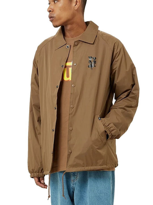 HUF Coaches Herren Jacke Lässig Camel