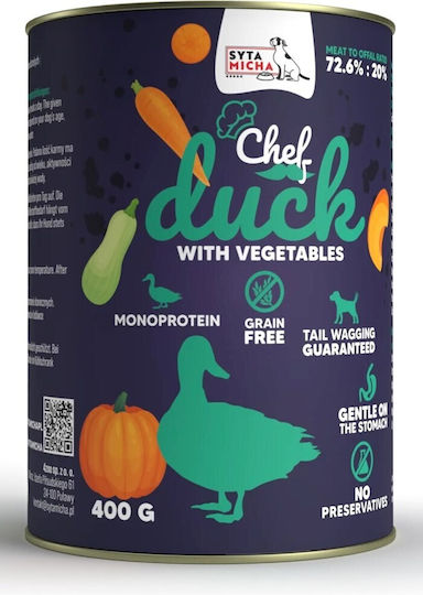 Syta Micha Wet Food Dogs in Cans with Duck and Vegetables Grain-Free & Gluten-Free 400gr