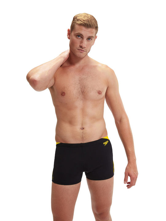 Speedo Hyperboom Splice Aquashort Ανδρικό Μαγιό Σορτς Black/yellow