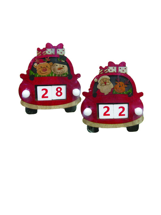 AGC Wooden Decorative Illuminated Car 14cm Includes 2 pcs