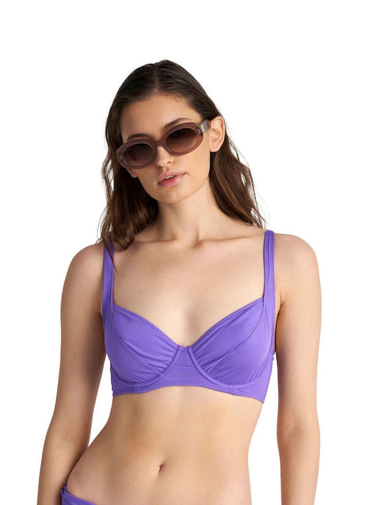 Blu4u Underwire Bikini Bra with Adjustable Straps Purple