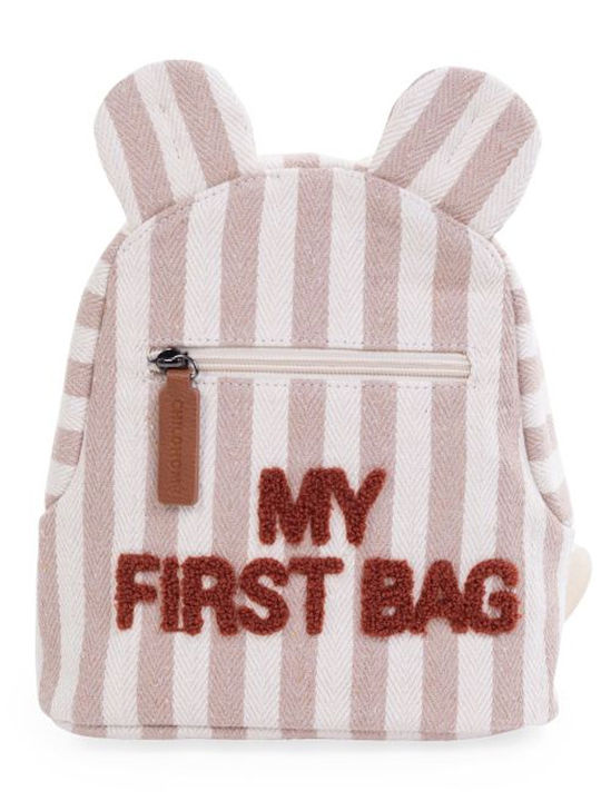 Rucksack Childhome My First Tasche Streifen Nude Terracotta