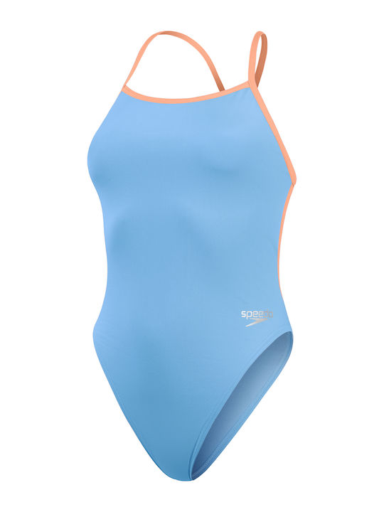 Speedo Solid Vback One-Piece Swimsuit Blu